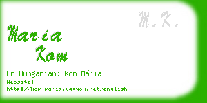 maria kom business card